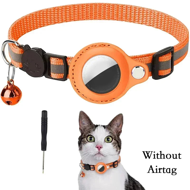 Collier anti-perte réfléchissant pour Apple Airtag avec clochette