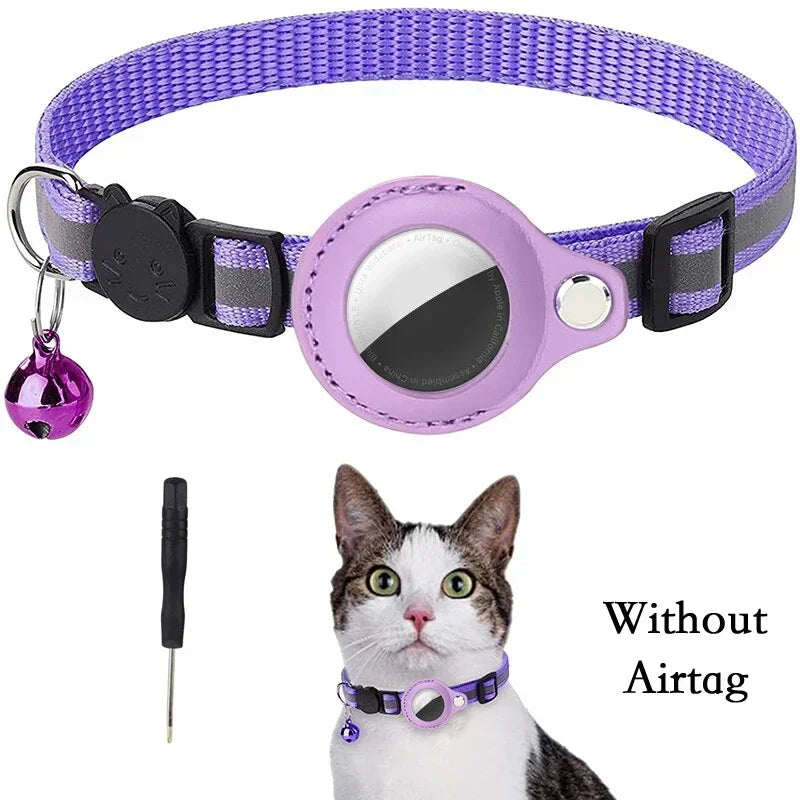 Collier anti-perte réfléchissant pour Apple Airtag avec clochette