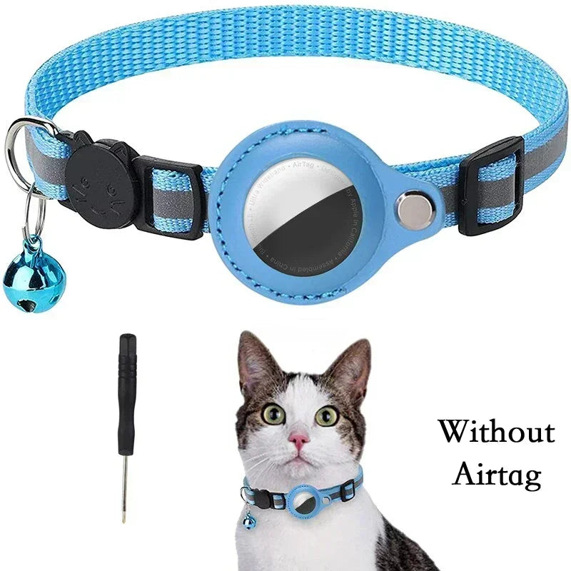 Collier anti-perte réfléchissant pour Apple Airtag avec clochette