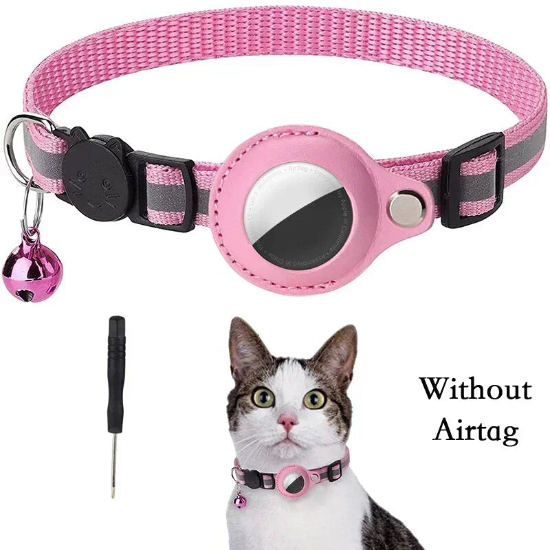 Collier anti-perte réfléchissant pour Apple Airtag avec clochette