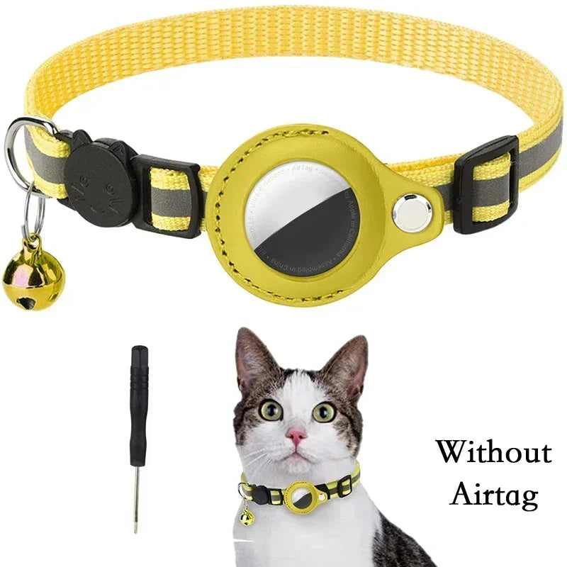 Collier anti-perte réfléchissant pour Apple Airtag avec clochette
