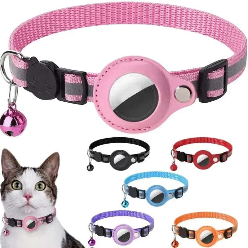 Collier anti-perte réfléchissant pour Apple Airtag avec clochette