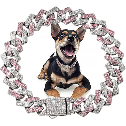 Collier cubain de luxe en diamant pour chiens et chats