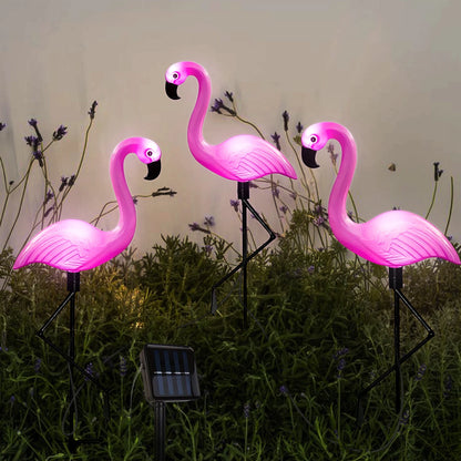Lampes solaires de jardin flamant rose – Décoration extérieure festive (1 pièce/3 pièces)