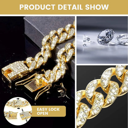 Collier cubain de luxe en diamant pour chiens et chats